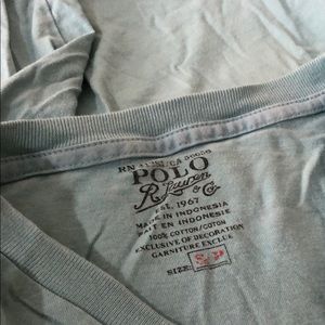 Blue and yellow polo v neck